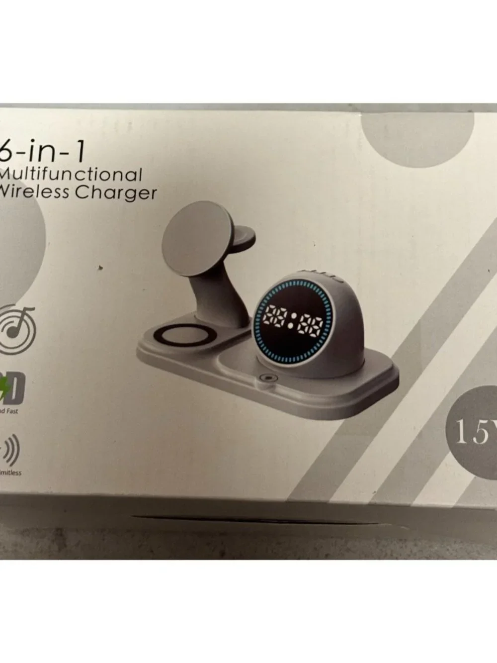 6 in 1 Wireless Charging Station with Bluetooth Speaker Fuction, Charging Stand